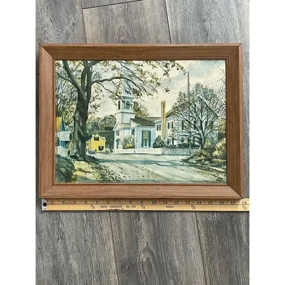 Dimension III John Rogers Landscapes #7046 NE Country Church MCM Metal Frame